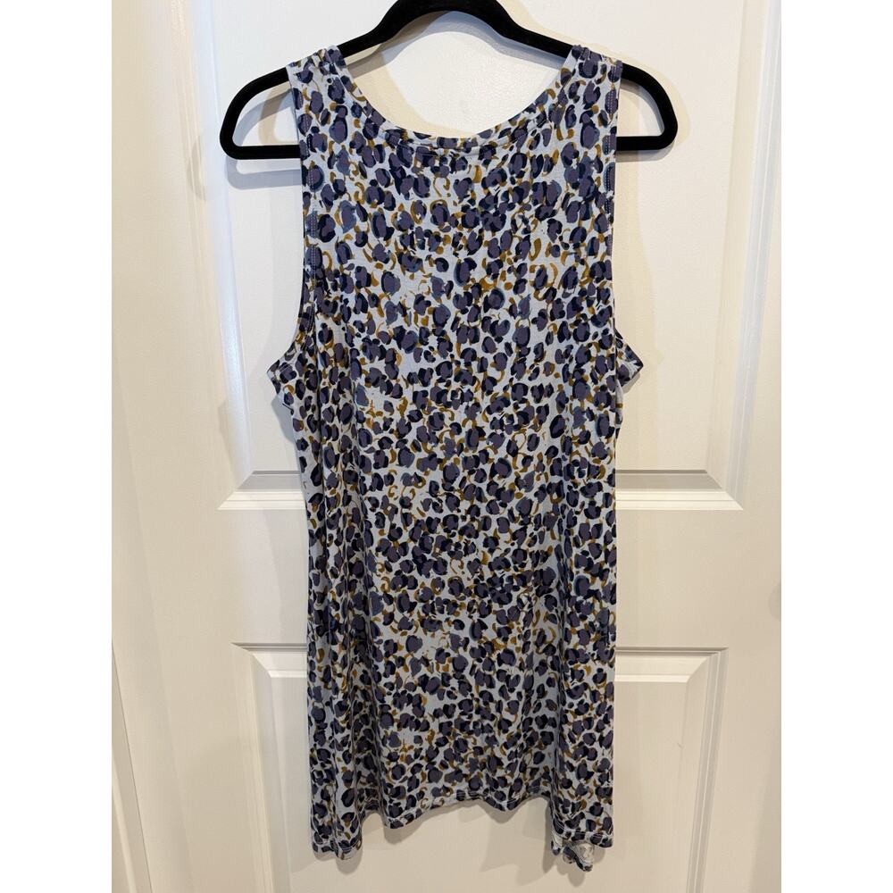 LOGO by Lori Goldstein Sleeveless Round Neck Long Tunic Boho Tank Top ~ Size 1X - Picture 2 of 6